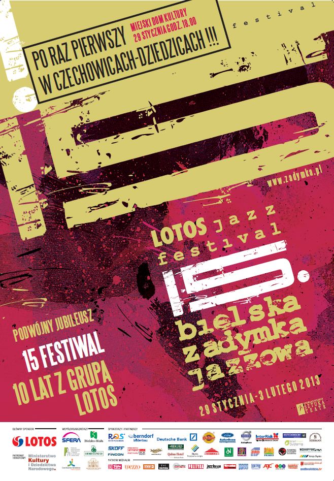 Plakat wydarzenia „LOTOS Jazz Festival – Bielska Zadymka Jazzowa”.