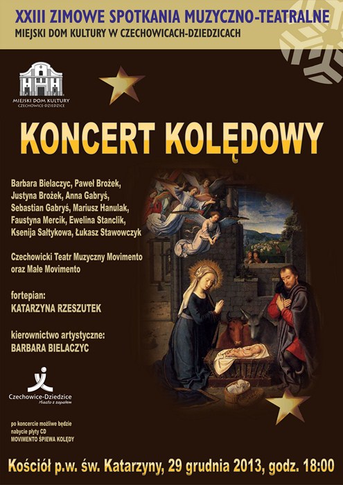 Plakat wydarzenia „Koncert kolędowy”.