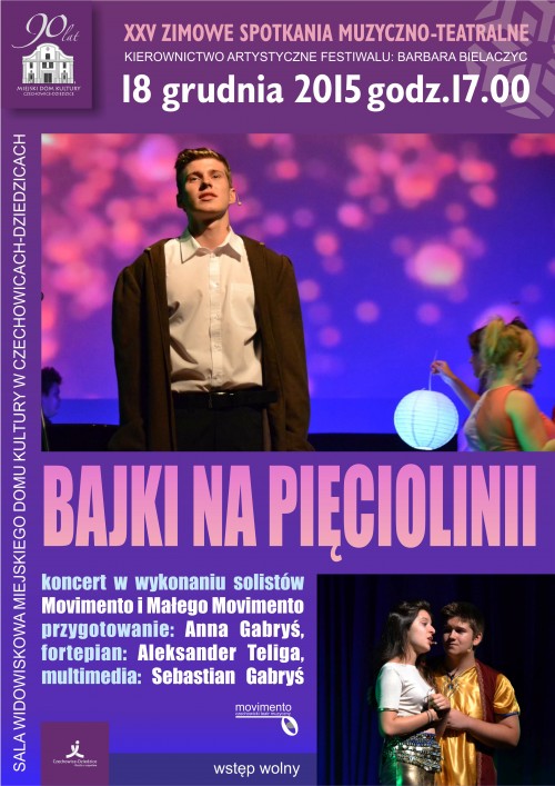Plakat wydarzenia „Bajki na pięciolinii”.