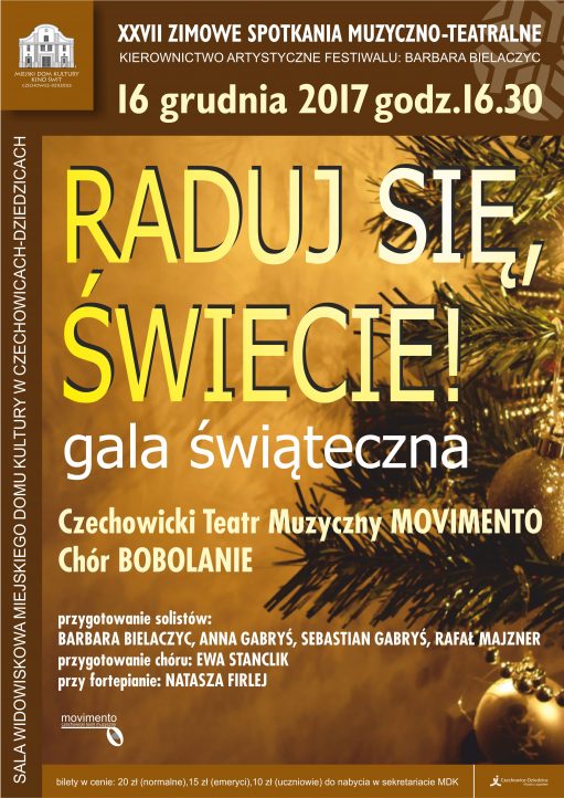 Plakat wydarzenia „Raduj się, świecie!”.