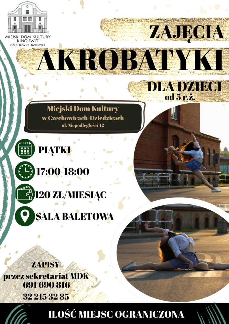 plakat zajęcia akrobatyki dla dzieci