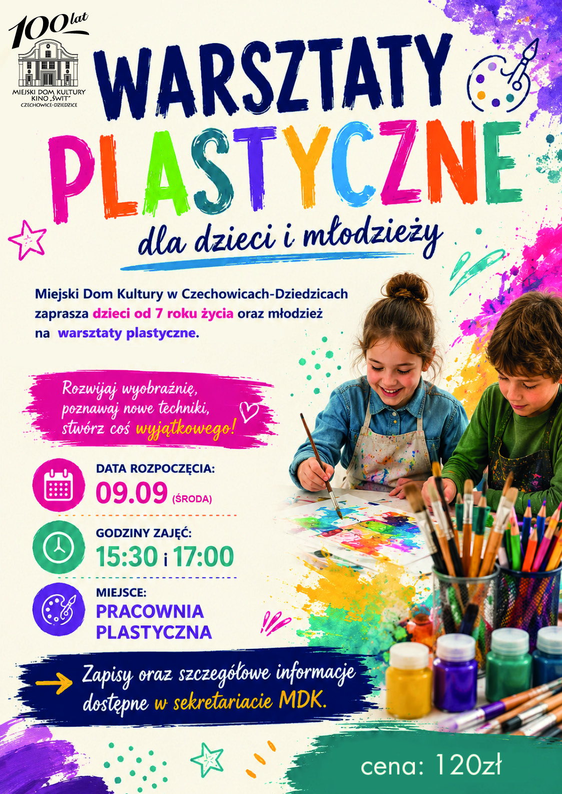 plakat warsztaty plastyczne