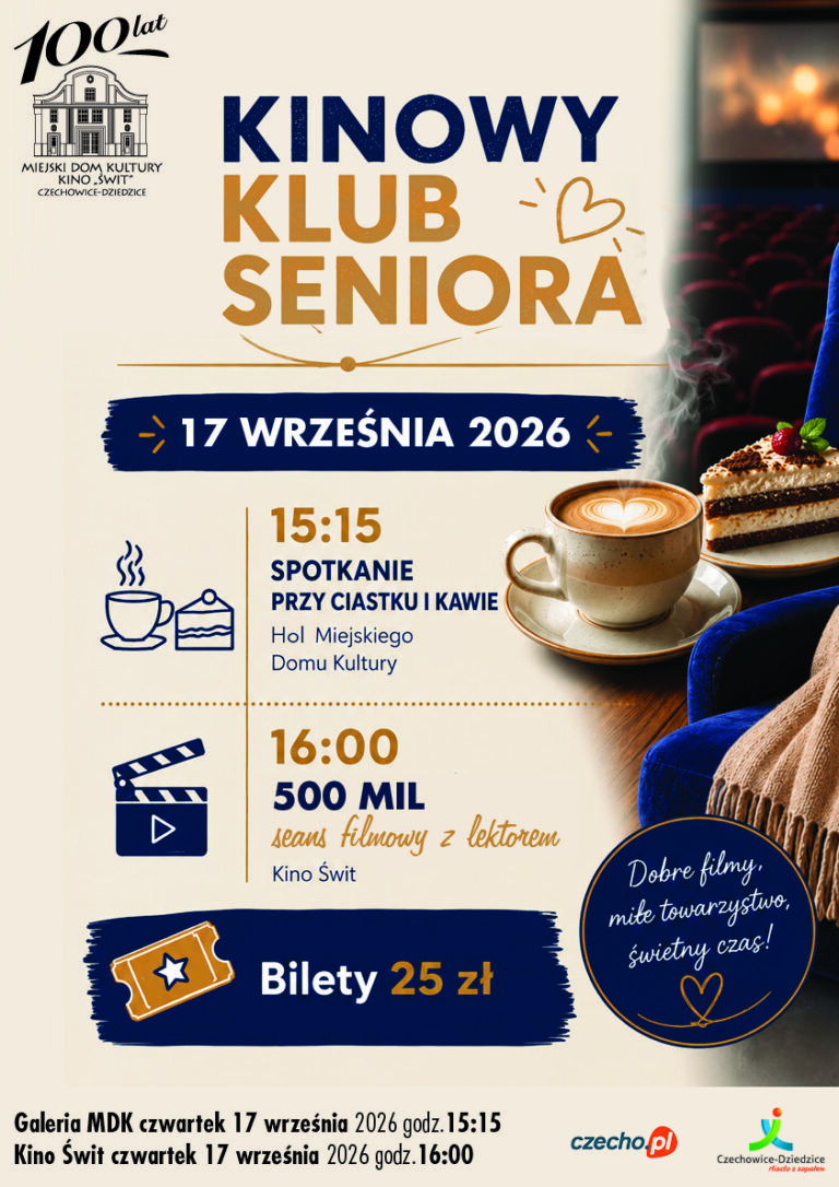 Plakat Kinowy klub seniora - wrzesień