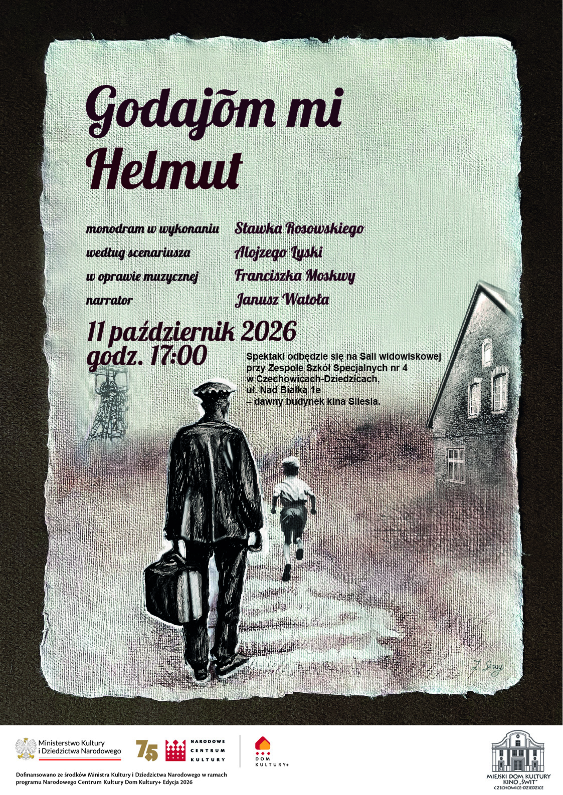 plakat wydarzenia spektakl Godajōm mi Helmut