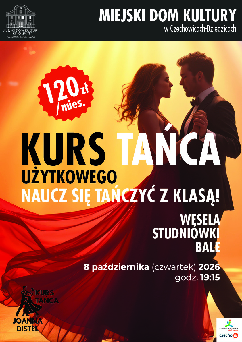 Taniec towarzyski plakat tańcząca para
