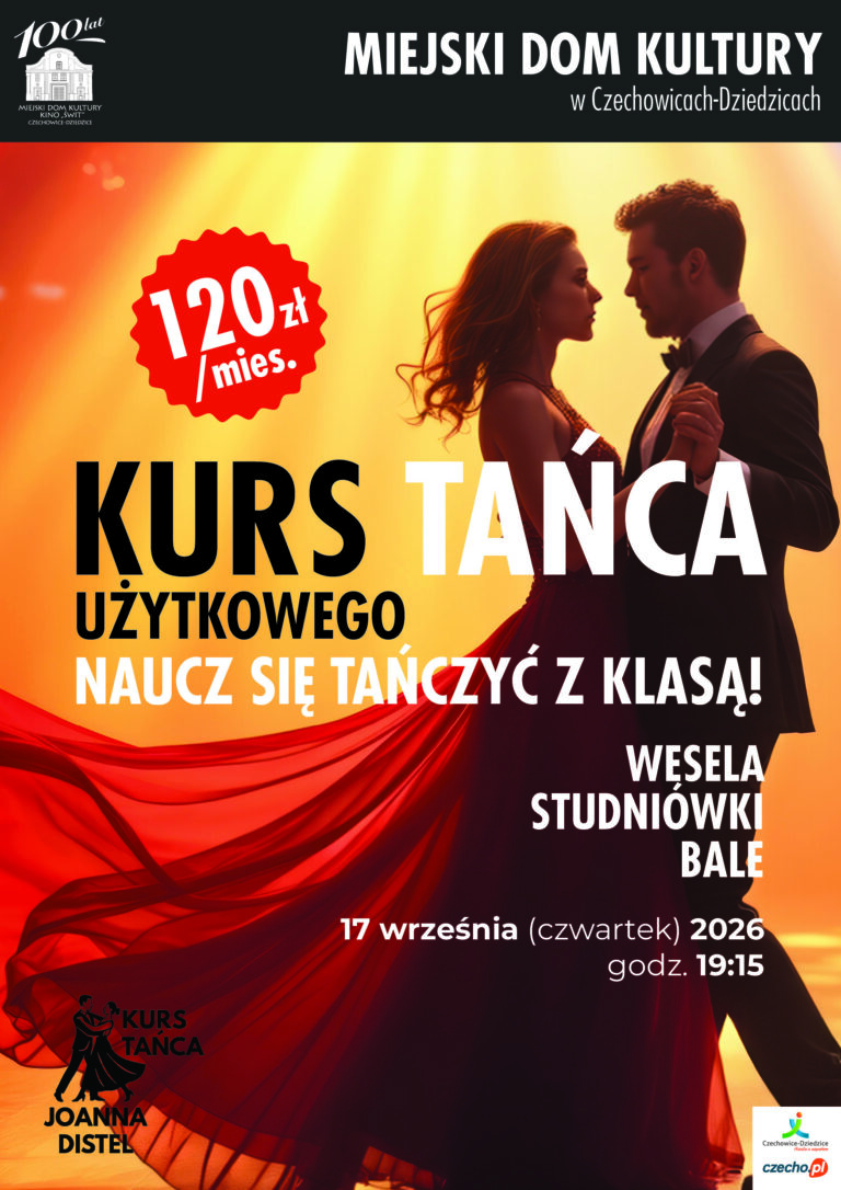 Taniec towarzyski plakat tańcząca para