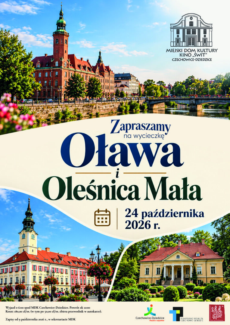 plakat ze zdjęciami z Oława i Oleśnica Mała