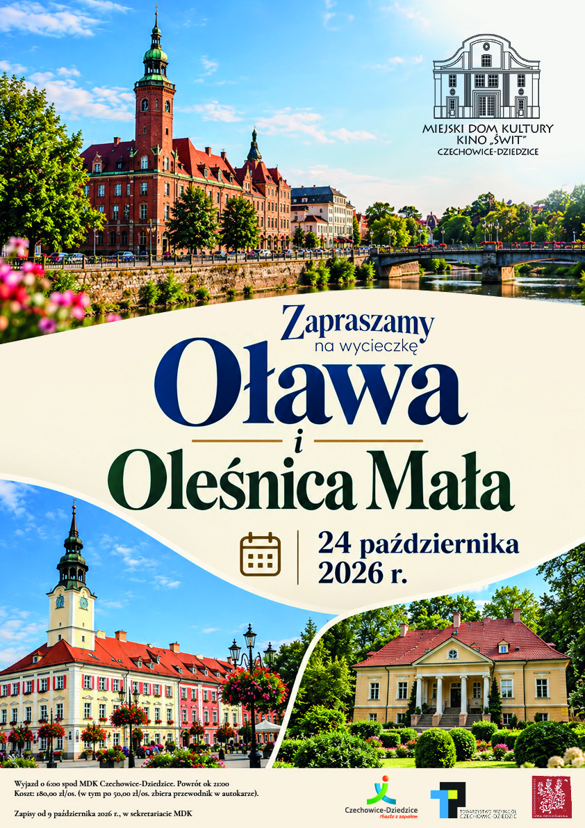 plakat ze zdjęciami z Oława i Oleśnica Mała