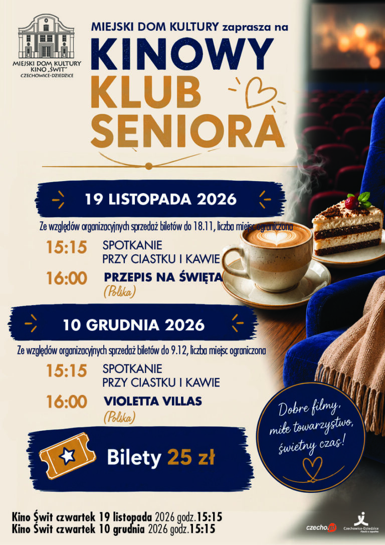 Plakat Kinowy klub seniora - listopad i grudzień